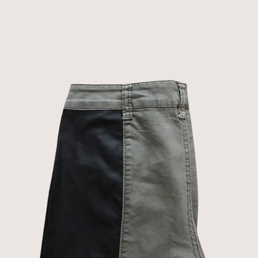 BONGO Faux Leather Military Green Moto Skinny Pants Size 3